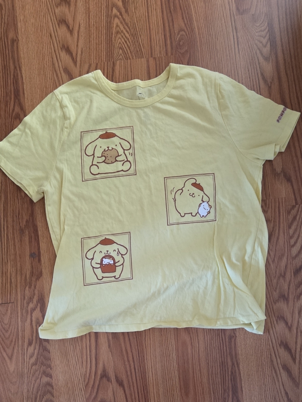 Sanrio Pompompurin Light Yellow Graphic Short Sleeve Tee